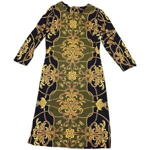 J. McLaughlin Catalina cloth dress size small navy blue green gold